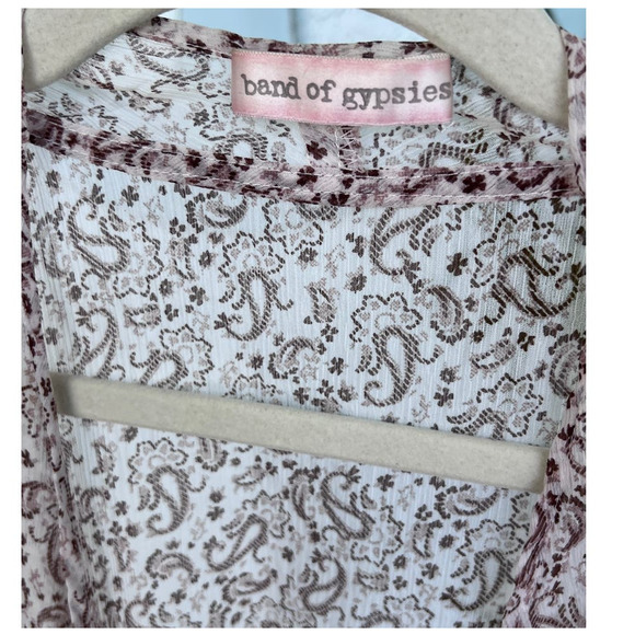 Band of Gypsies Floral Vest - Aqua & Brown Colors, Size Small - Picture 3 of 9